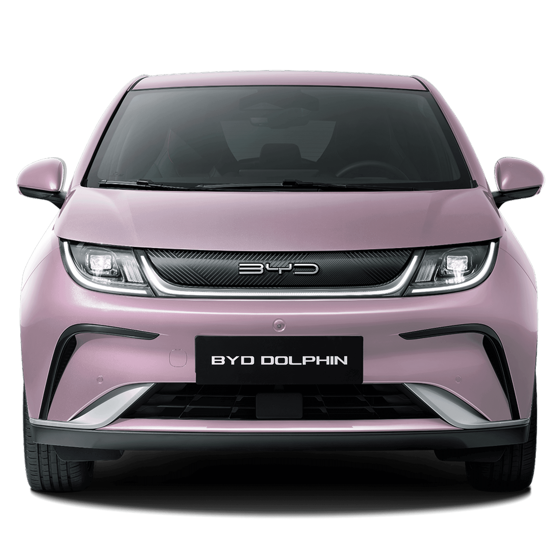 BYD Dolphin Rose Corail ,face avant du véhicule électrique compact