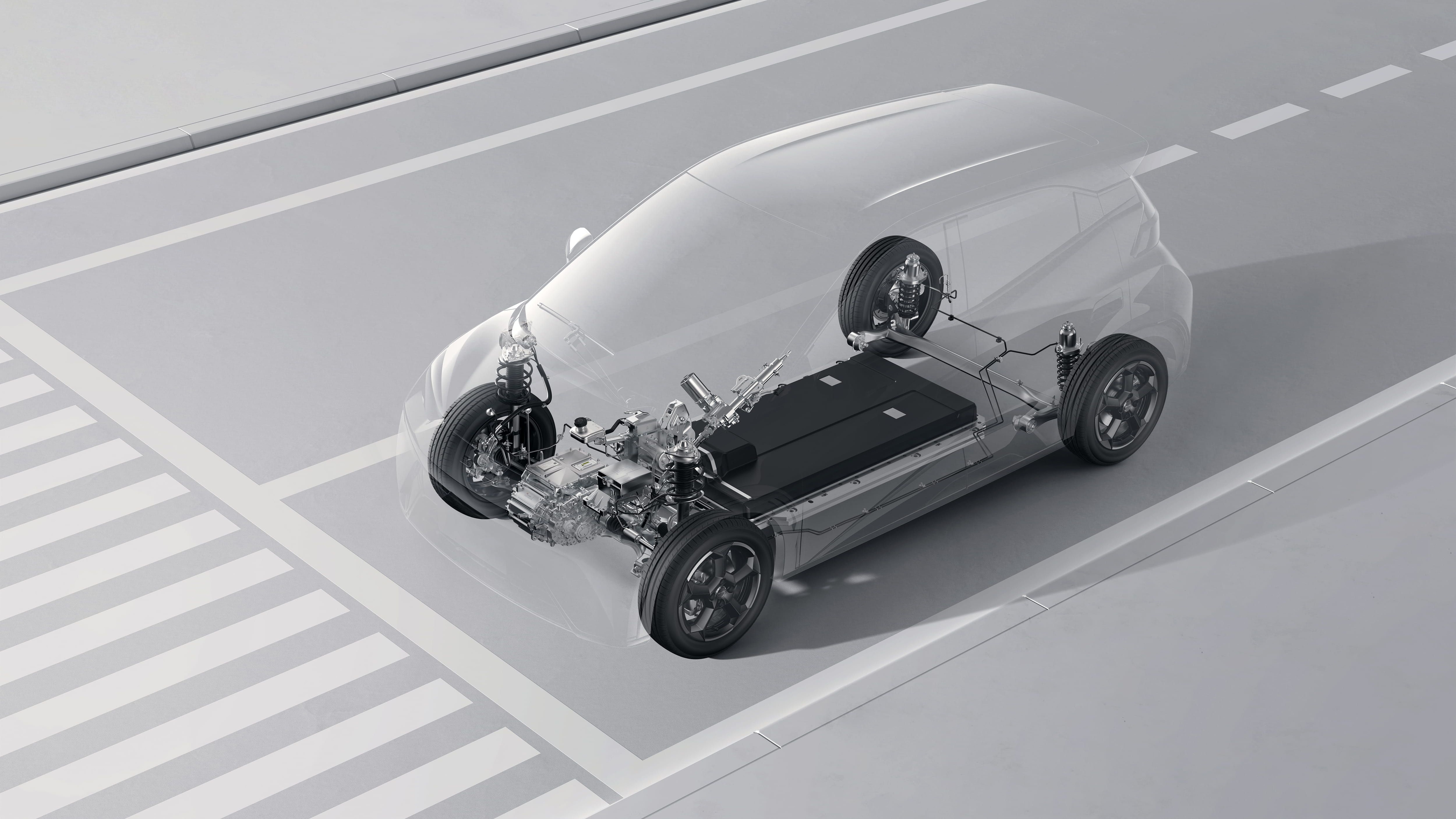 Schéma de la plateforme technologique de la BYD Dolphin Surf